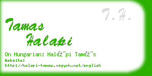 tamas halapi business card